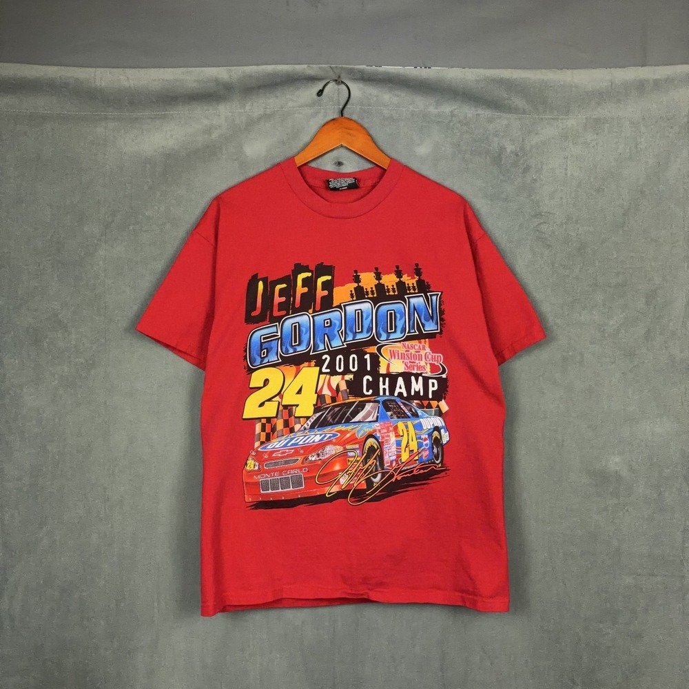 Vintage Nascar t shirt Mens Size Medium Jeff Gordon 2001 Champ